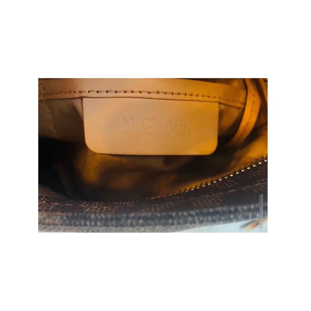 Michael Kors Signature Brown Jet Set Messenger Shoulder Bag & Matching Wallet MK